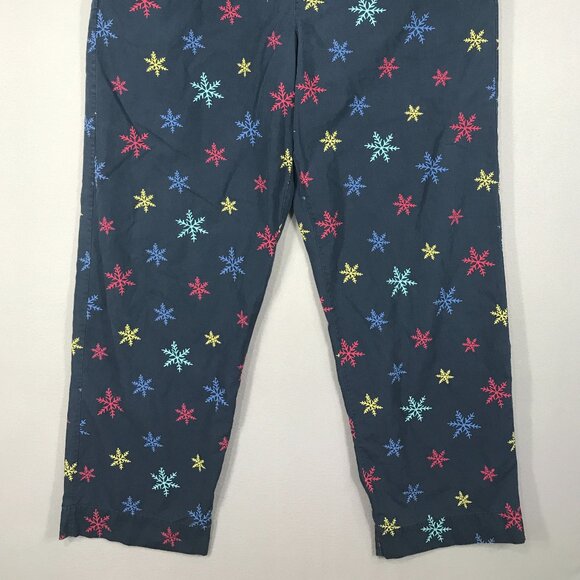 Gap Pants Men's Medium Blue Snowflakes Pull On Lounge Pajama Drawstring Pockets - Picture 3 of 12